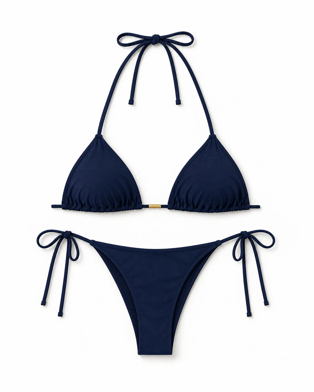 Biquíni Cortininha Marinho Taíba — Azul Marinho, conjunto completo de top e calcinha