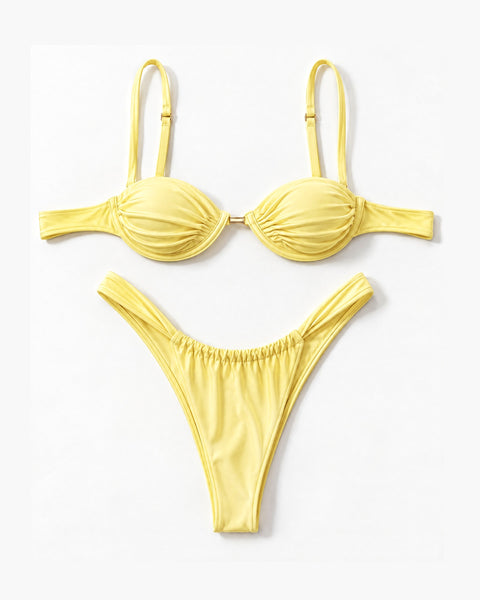 Conjunto Biquini Meia Taça Brisa Dourada