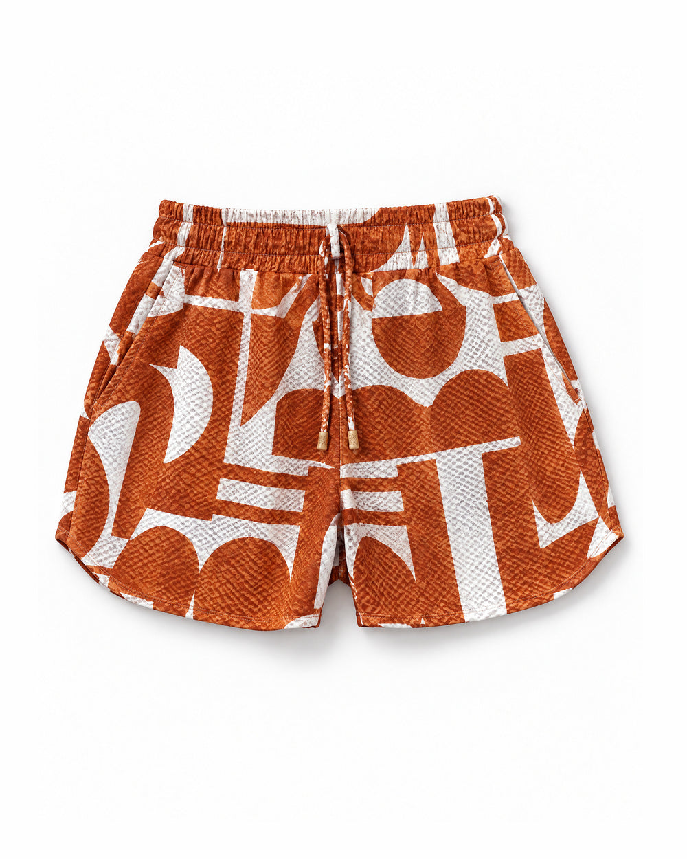 Short de Cadarço Estampado — Laranja