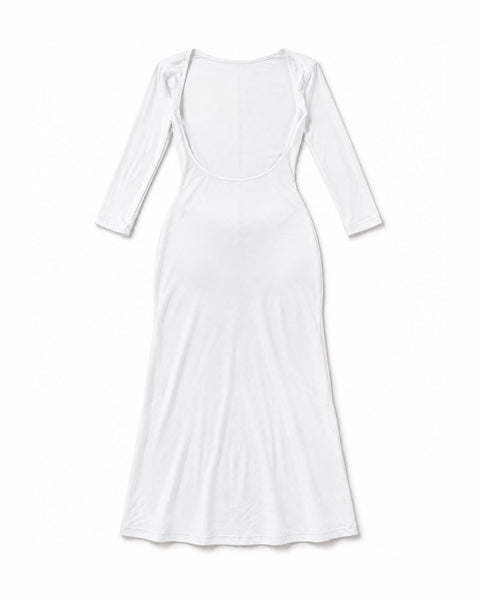 Vestido Longo com Decote Profundo