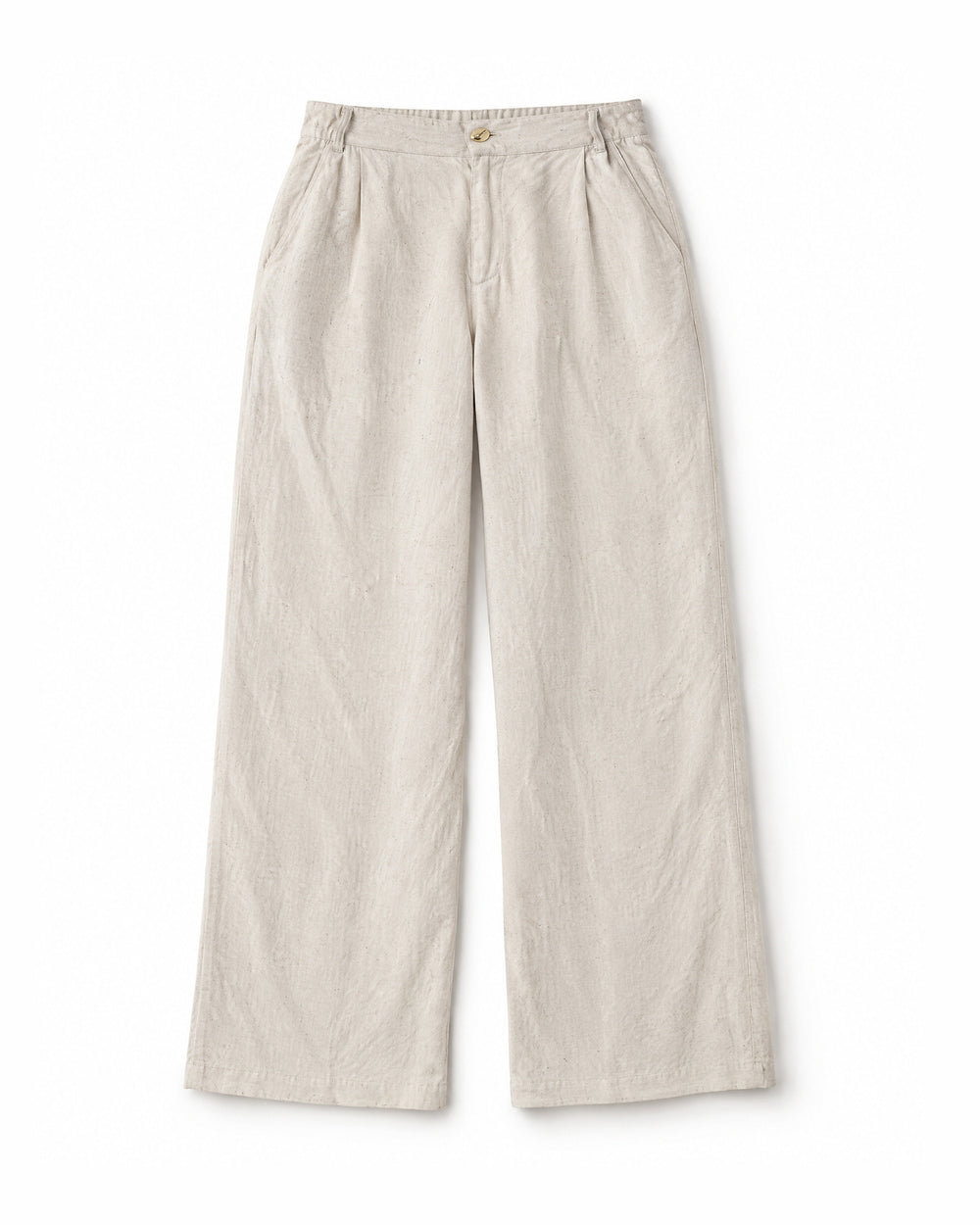Calça Pantalona de Linho Nature — Off White