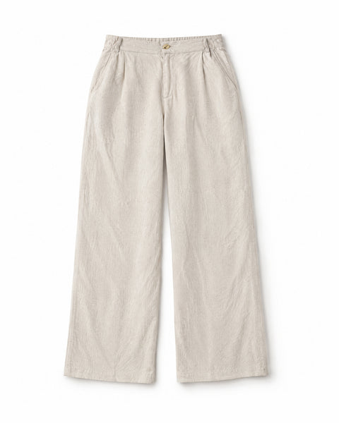 Calça Pantalona de Linho Nature
