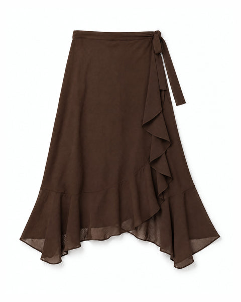 Saia Envelope Midi com Babado