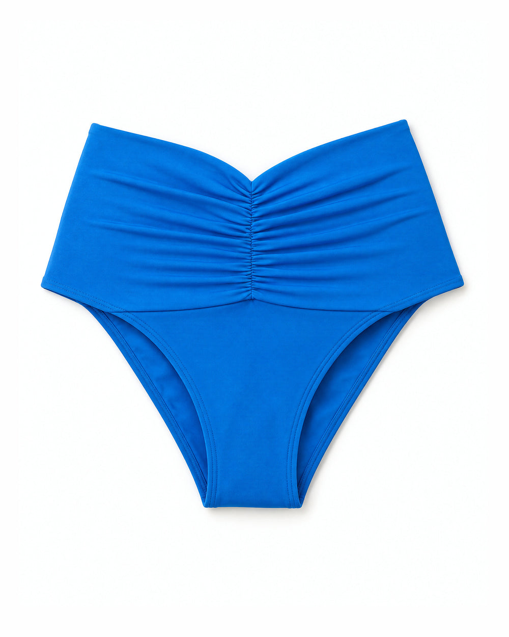 Calcinha Hot Pant com Pala Larga Franzida — Azul, conjunto completo de top e calcinha
