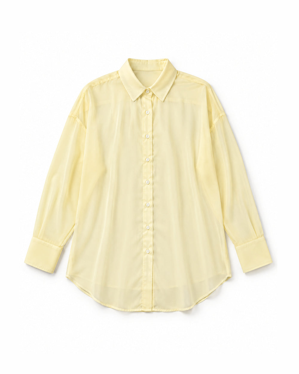 Chemise Oversized de Chiffon Brisa Dourada — Amarelo Claro