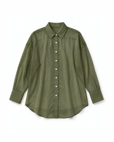 Chemise Oversized de Chiffon Brisa Dourada