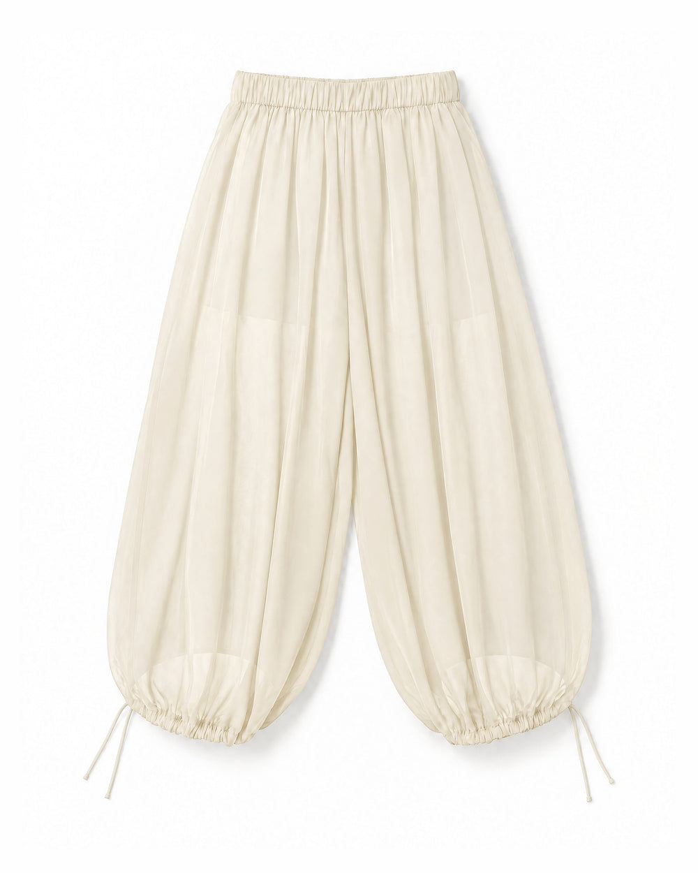 Calça Aladim de Chiffon — Off White