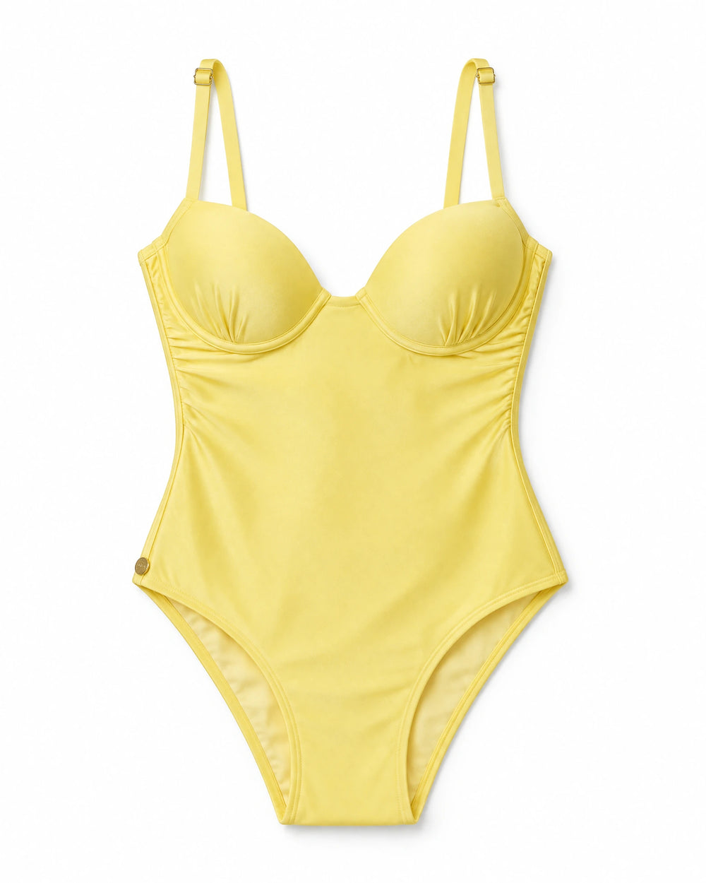 Maiô Feminino Liso Decote Reto com Cavas Altas - Moda Praia Capim Santo — Amarelo Claro