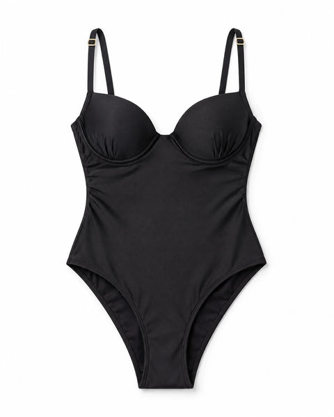 Maiô Feminino Liso Decote Reto com Cavas Altas